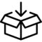 Pictogramă cutie cu săgeată în jos