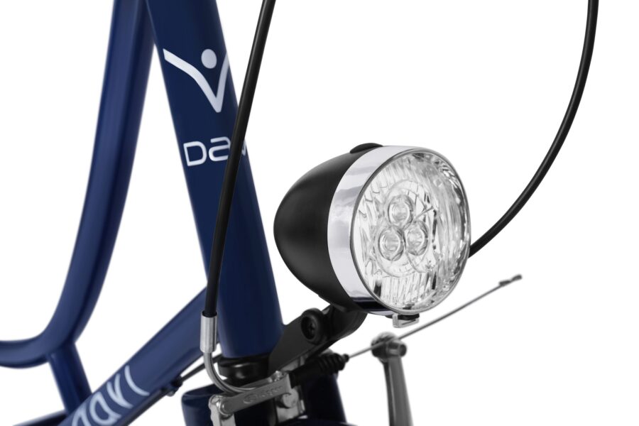 Lampa de bicicletă pe cadru albastru