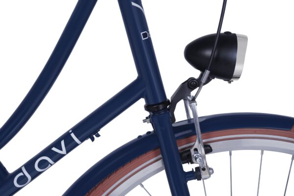 Cadru bicicletă albastră cu far negru