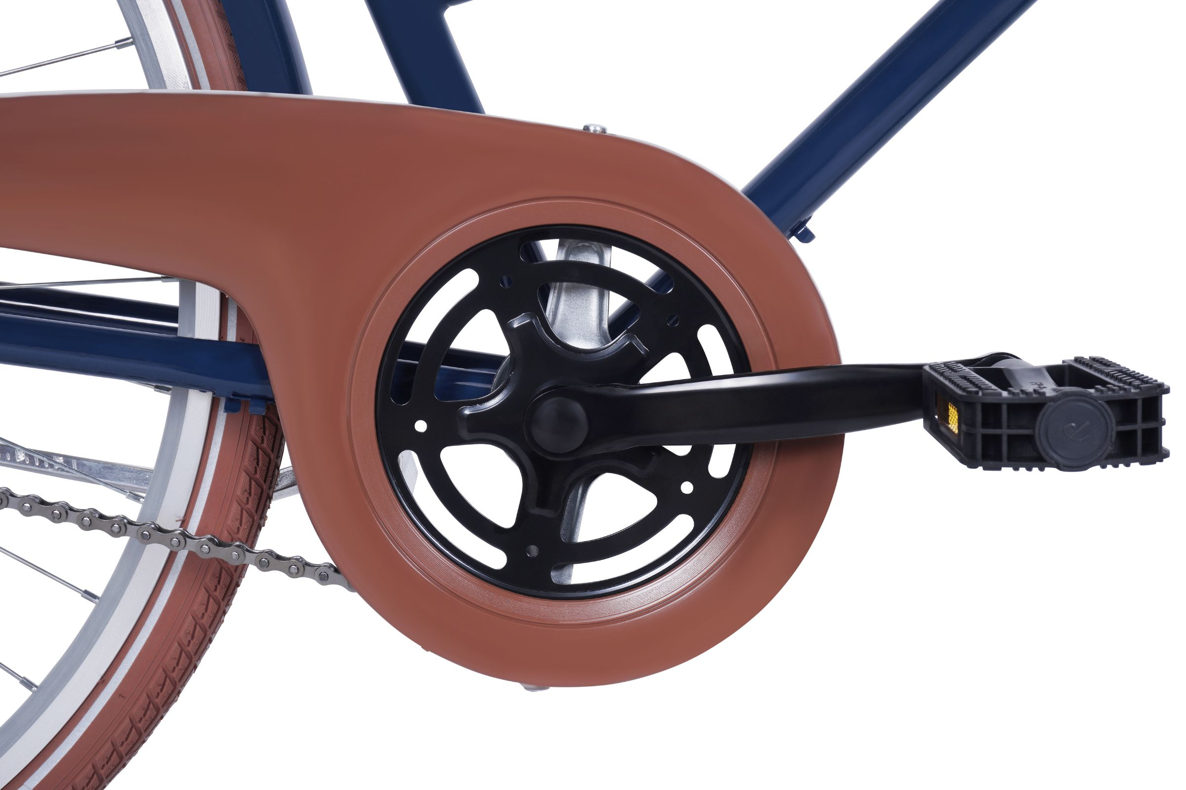 Pedală și protecție lanț bicicletă modernă