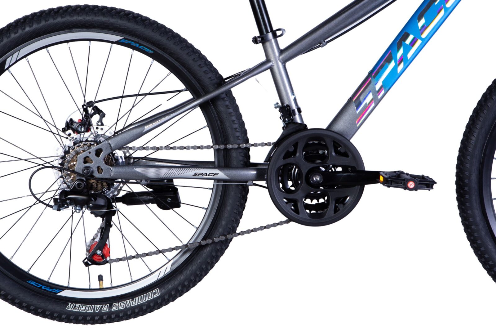 bicicleta copii mars 24", 130 160 cm, 21 viteze, albastru/gri