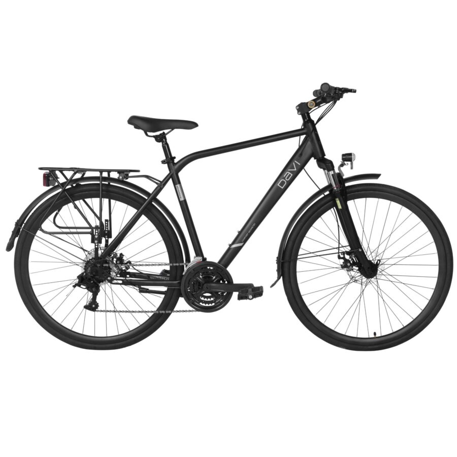 bicicletă trekking davi adventuro, 28", 160 185 cm, negru