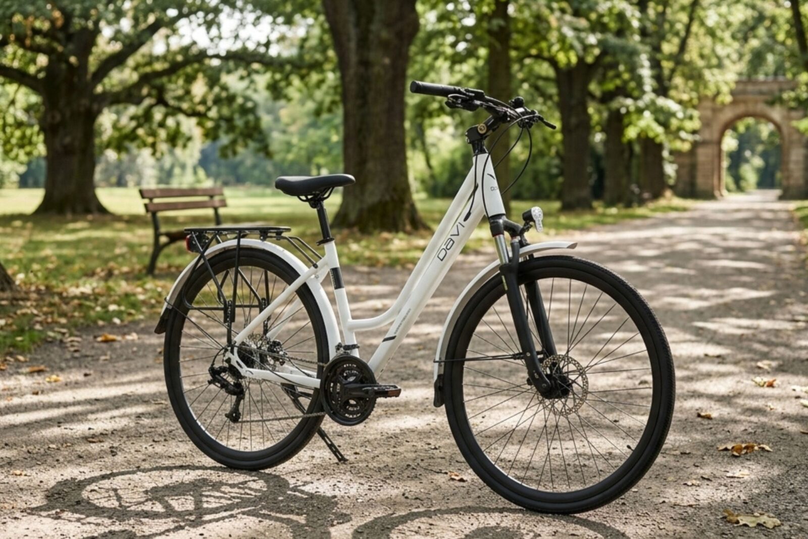 bicicletă tekking davi adventuro, 21 viteze, 28", 160 185 cm, alb