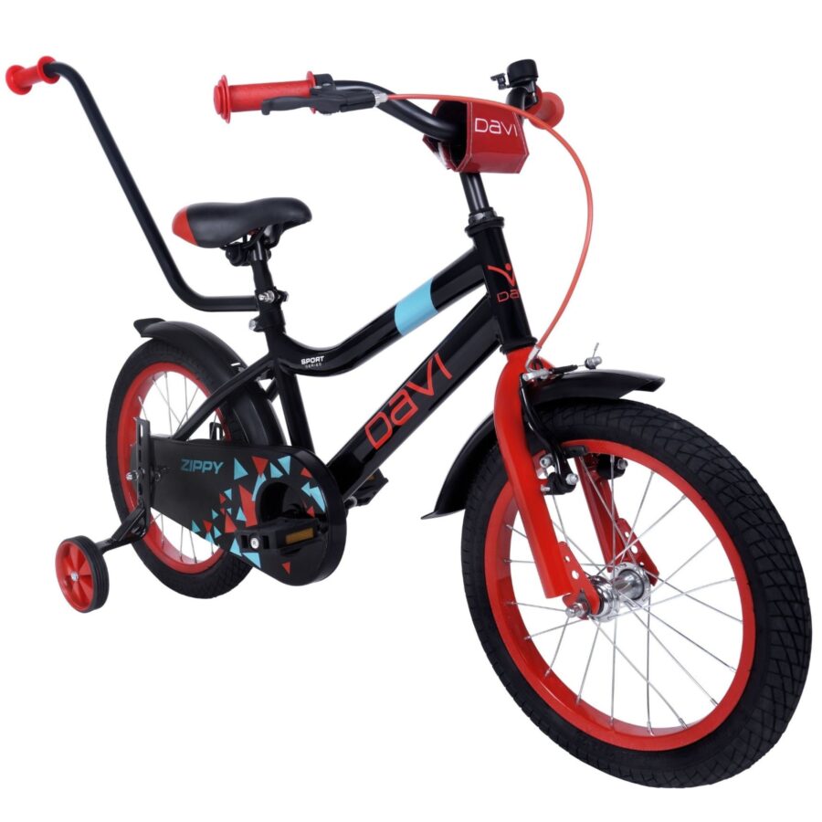 bicicleta copii davi zippy, 16", 95 110 cm, 1 viteza, negru