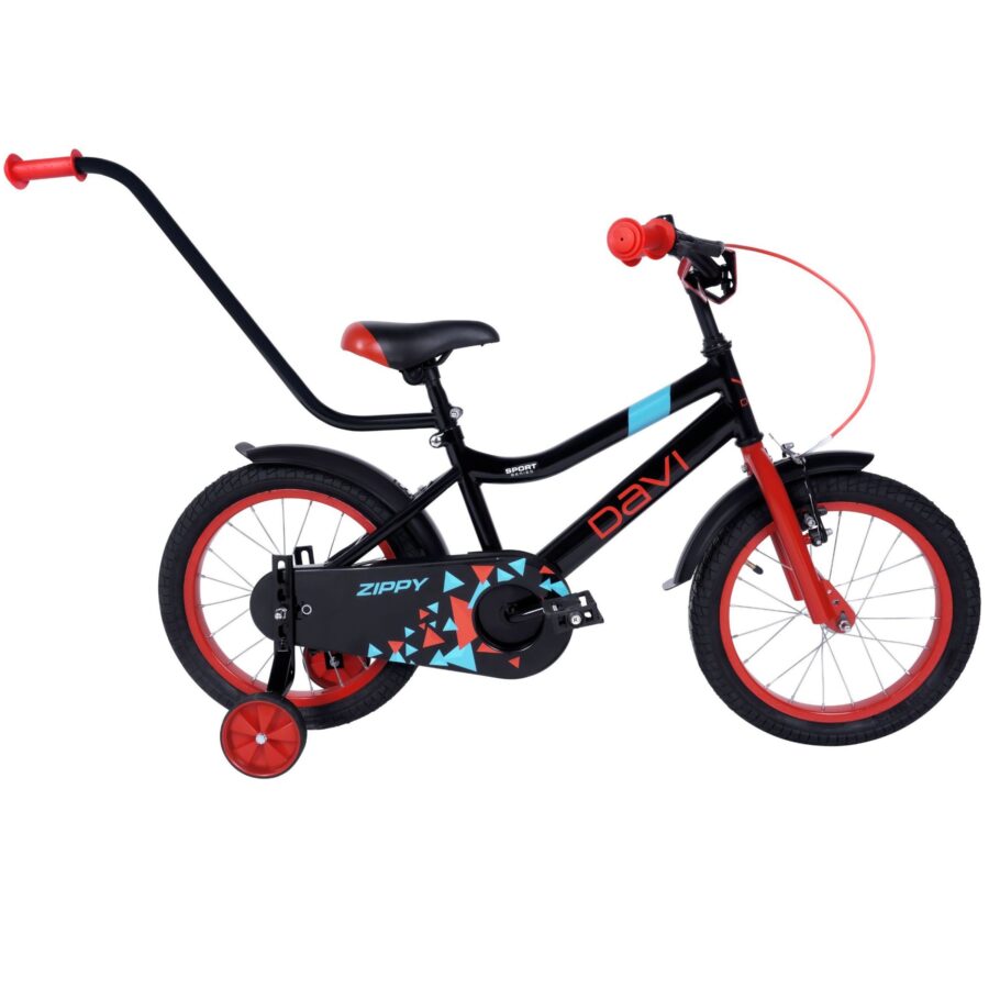 bicicleta copii davi zippy, 16", 95 110 cm, 1 viteza, negru