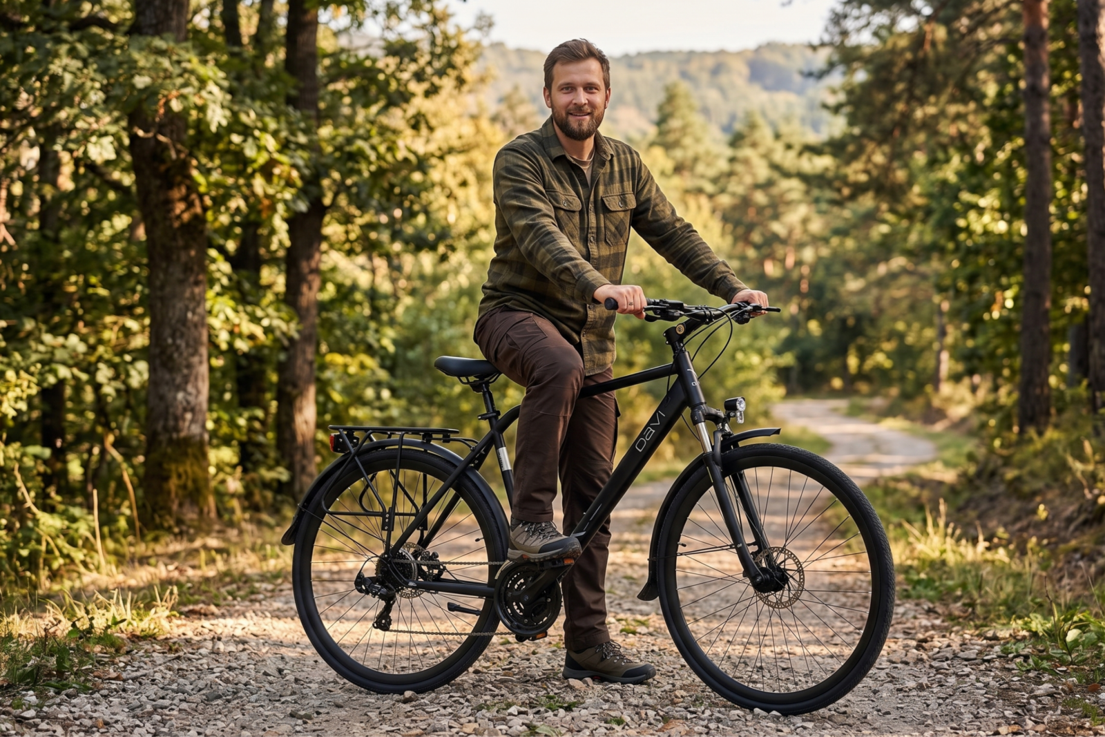 bicicletă trekking davi adventuro, 28", 160 185 cm, negru