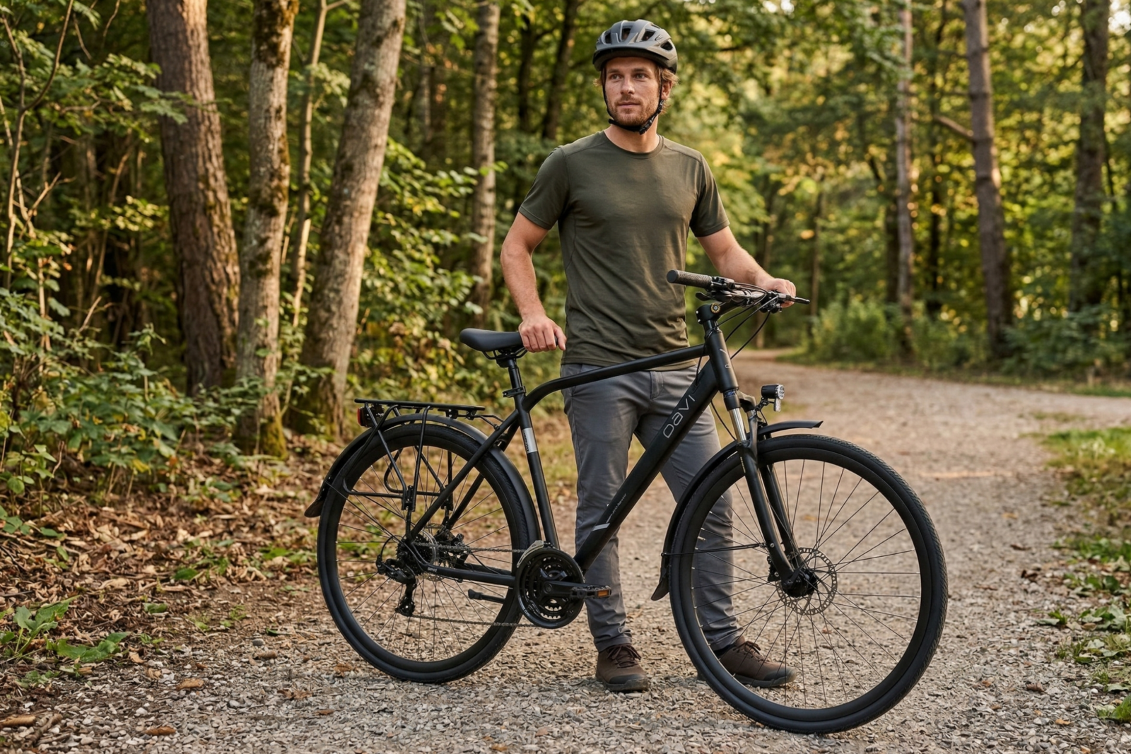 bicicletă trekking davi adventuro, 28", 160 185 cm, negru
