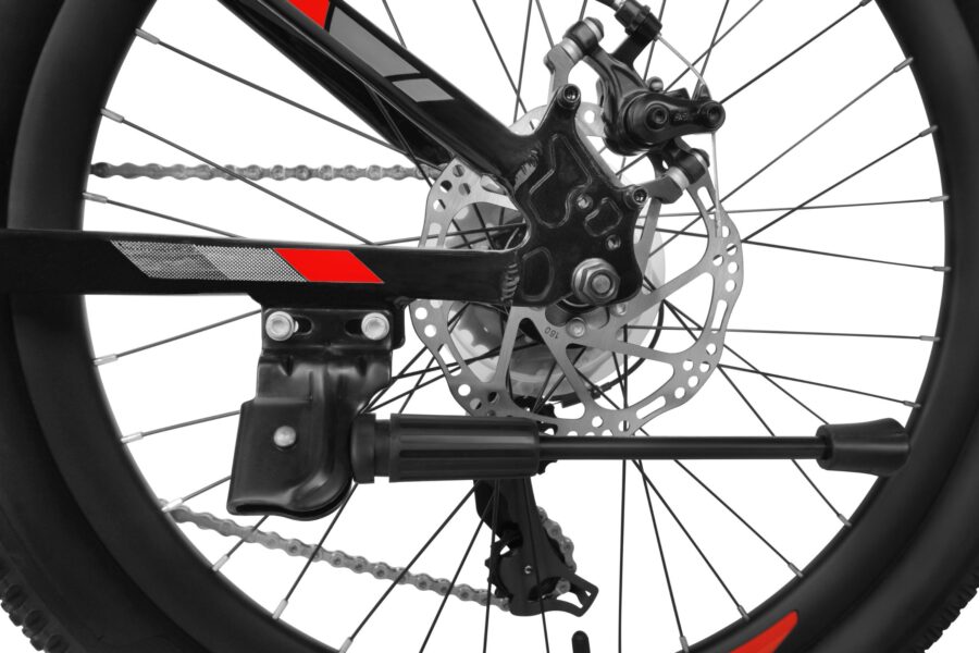 Detaliu din spatele unei biciclete moderne.