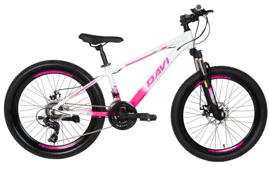 bicicleta copi davi bella aluminiu, 24", 130 160 cm, 21 viteze, roz/alb (copy)