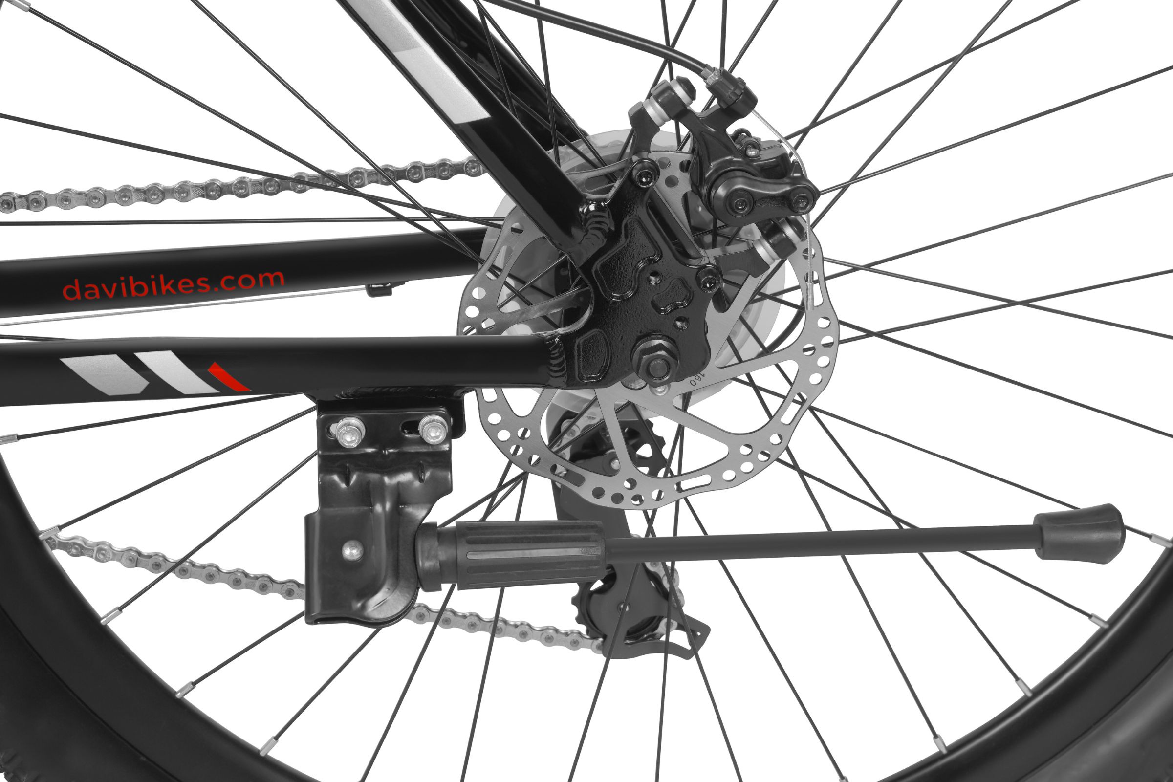 Detaliu sistem de frânare pe bicicletă