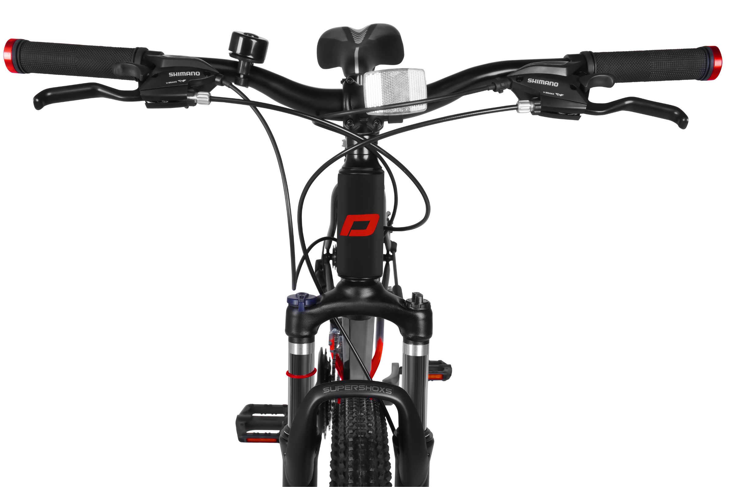 Mânerele unei biciclete montane moderne.