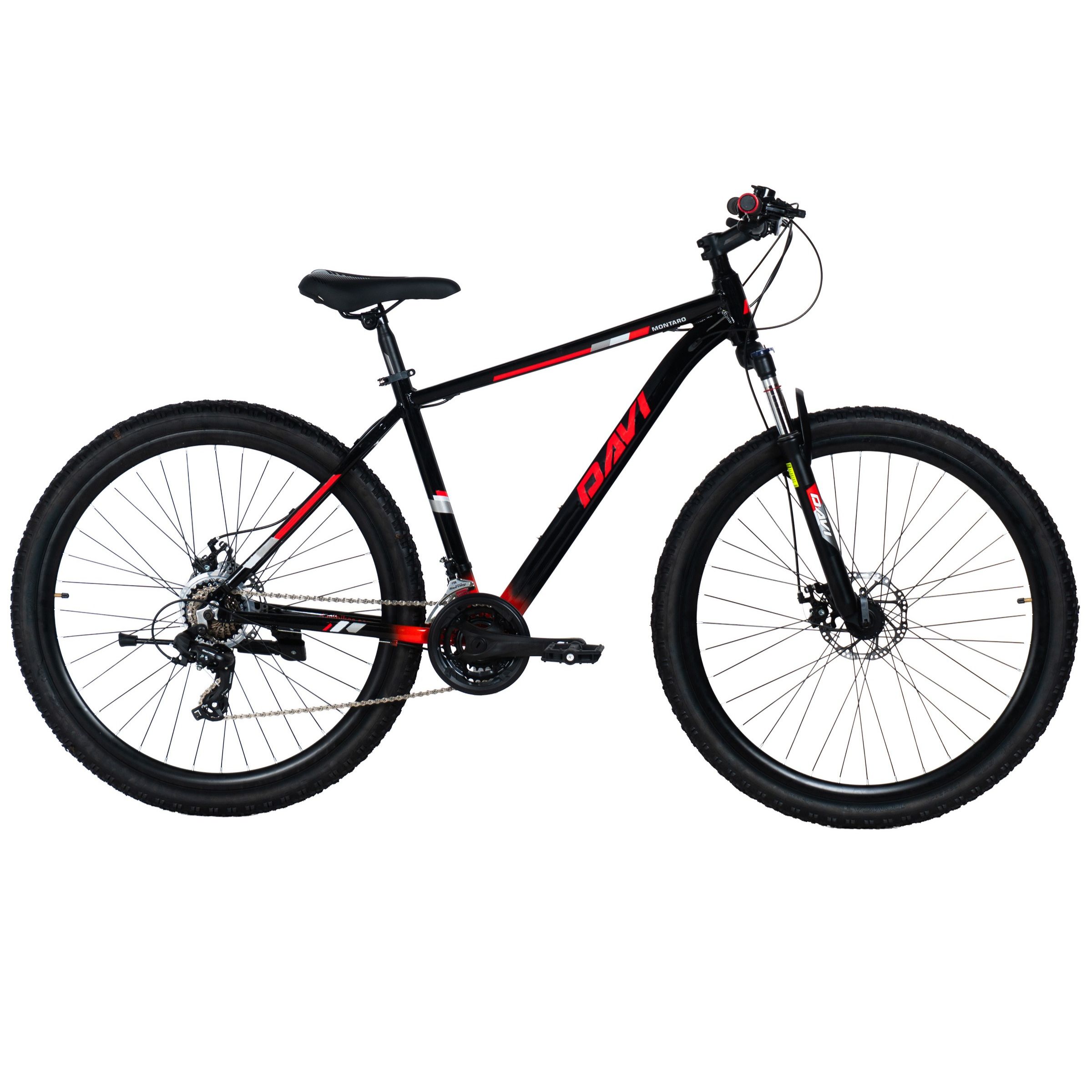 Bicicleta MTB Davi Montaro Aluminiu, 29", 170-195 cm, 21 viteze, Negru/Rosu
