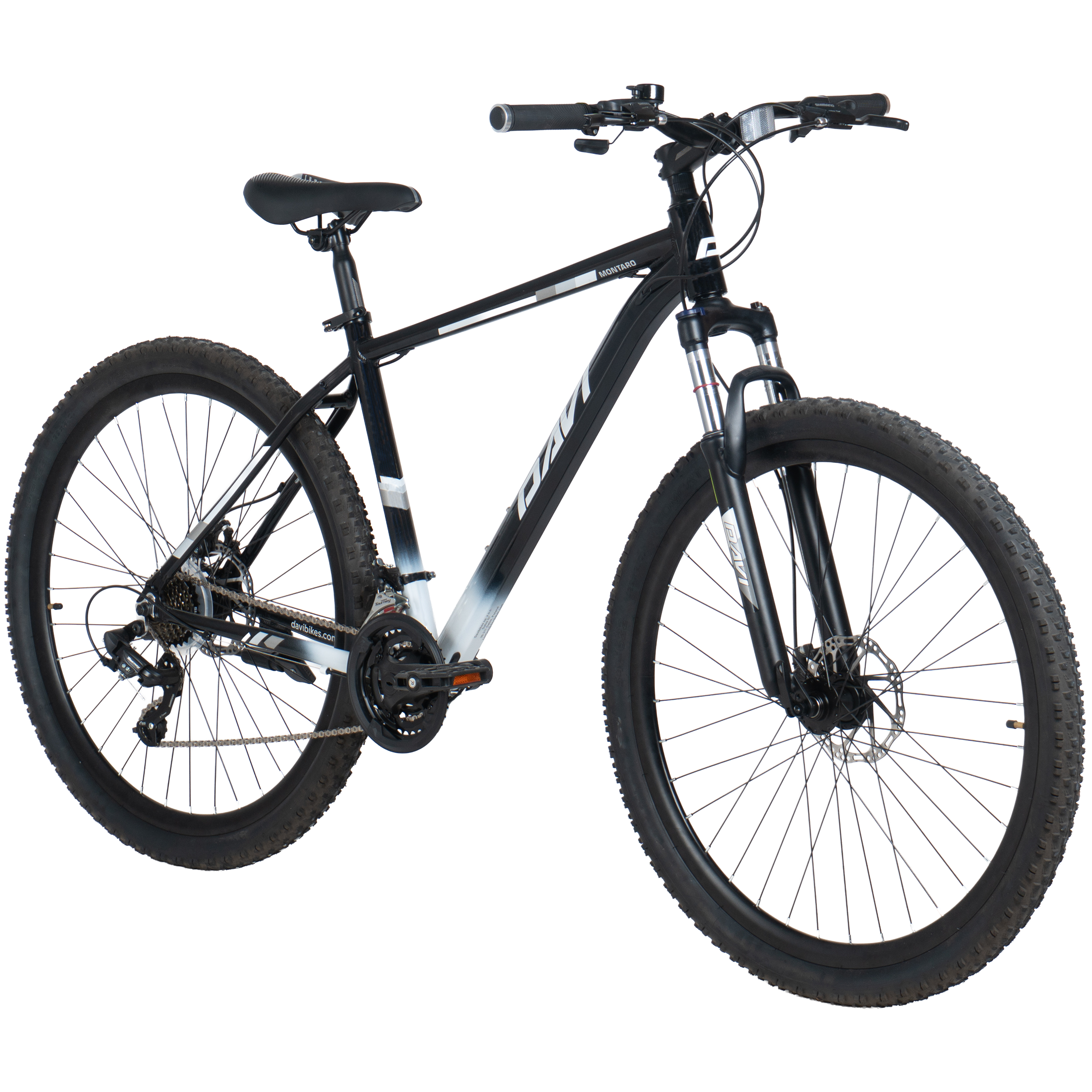 bicicleta mtb davi montaro aluminiu, 29", 170 195 cm, 21 viteze, negru/alb