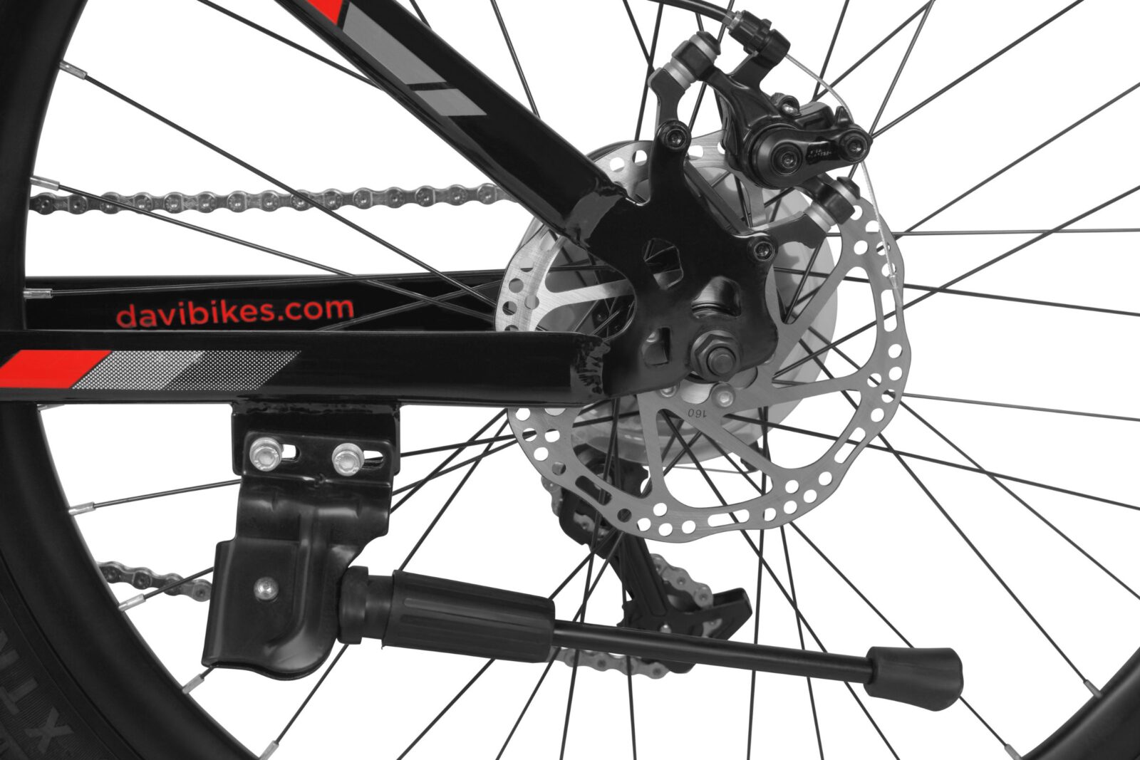 bicicleta copii davi terrano 24", 130 160 cm, 21 viteze, negru/rosu