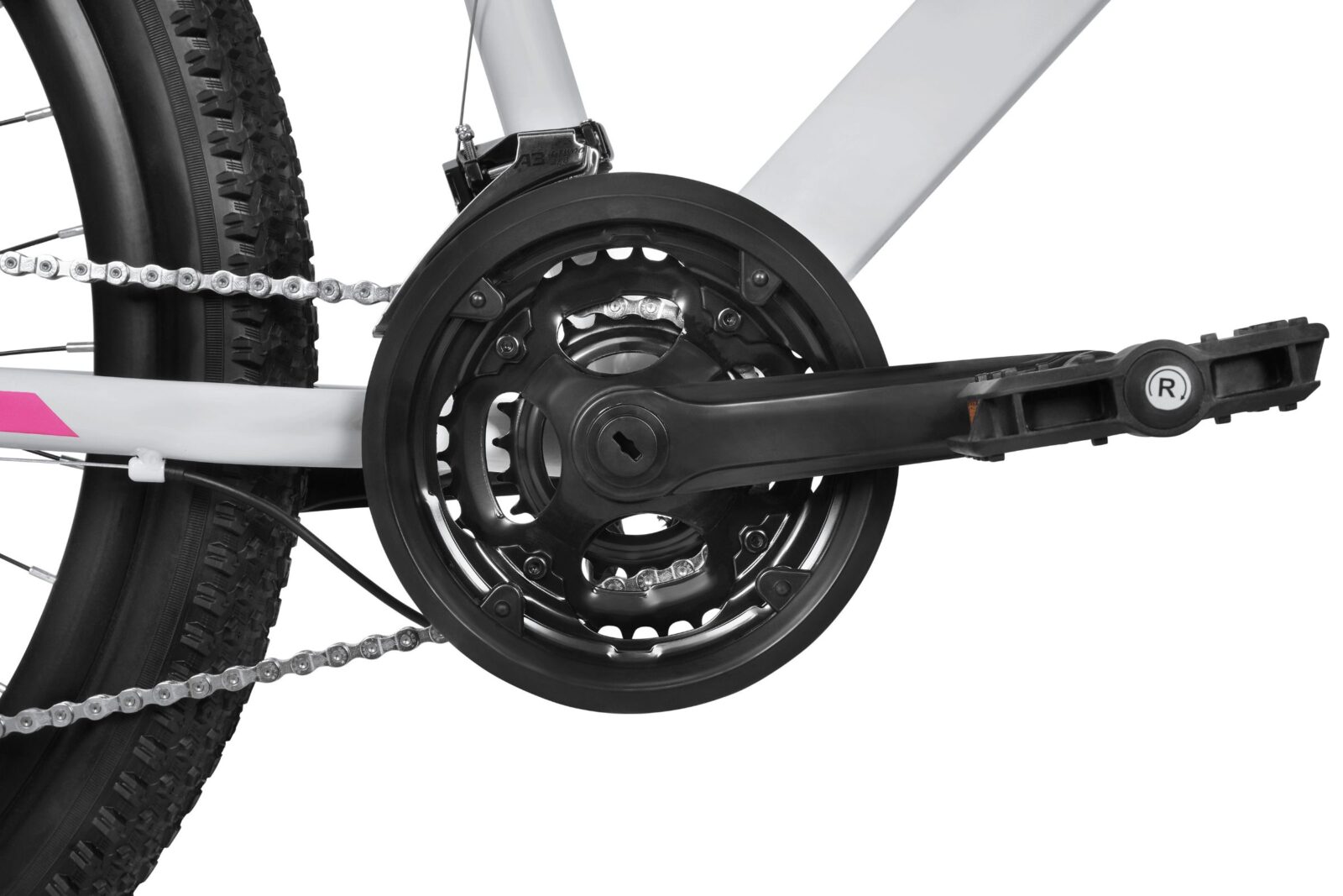 bicicleta mtb bonita 26", 145 170 cm, 21 viteze, alb/roz