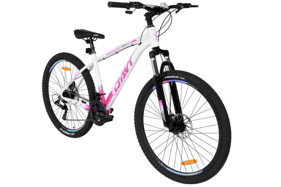 bicicleta mtb davi bella aluminiu, 27.5", 160 185 cm, 21 viteze, roz/alb (copy)