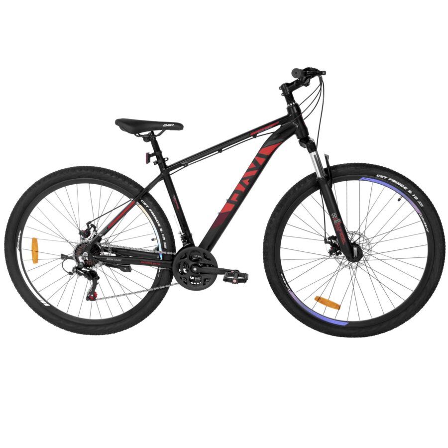 bicicleta mtb davi montaro aluminiu, 29", 170 195 cm, 21 viteze, rosu/negru