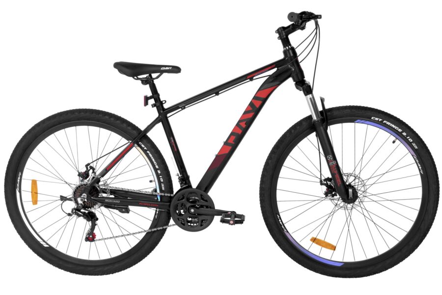 bicicleta davi montaro aluminiu, 29", 170 195 cm, 21 viteze, negru/rosu