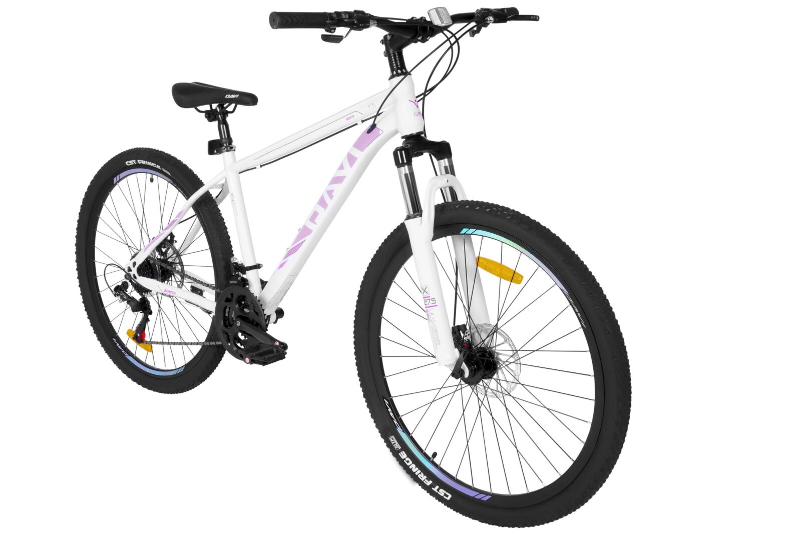 bicicleta mtb davi bonita 27.5", 160 185 cm, 21 viteze, alb/roz
