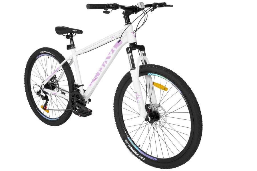 bicicleta mtb davi bonita 27.5", 160 185 cm, 21 viteze, alb/roz