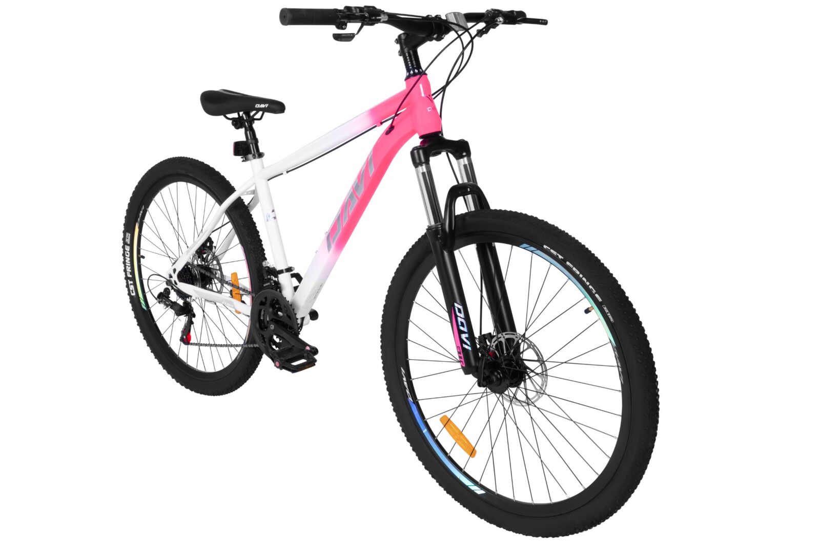 bicicleta mtb bonita 27.5", 160 185 cm, 21 viteze, roz/alb