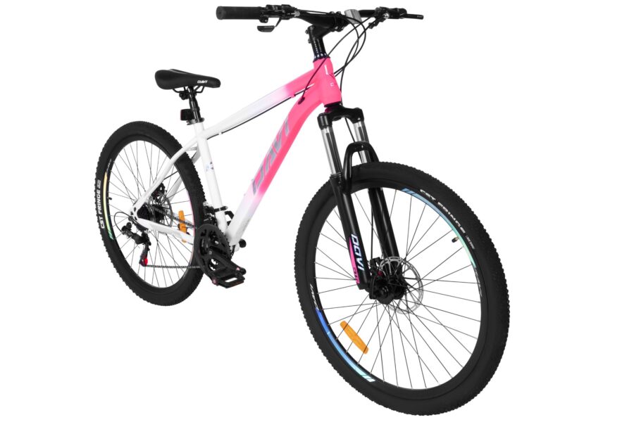 bicicleta mtb bonita 27.5", 160 185 cm, 21 viteze, roz/alb