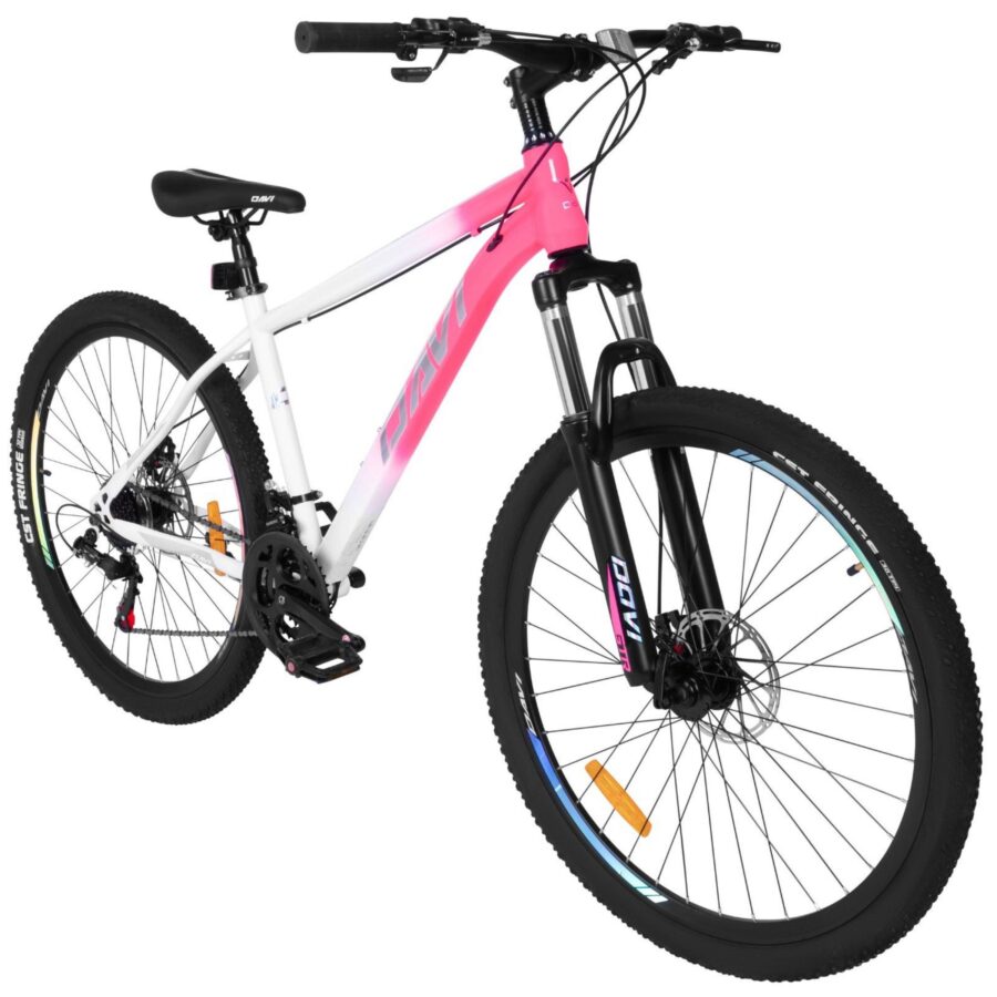 bicicleta mtb davi bonita 27.5", 160 185 cm, 21 viteze, alb