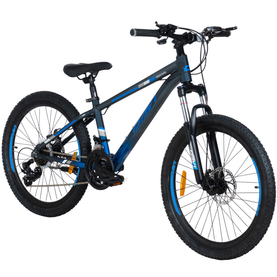 bicicleta copii davi montaro aluminiu, 24", 130 160 cm, 21 viteze, gri/albastru