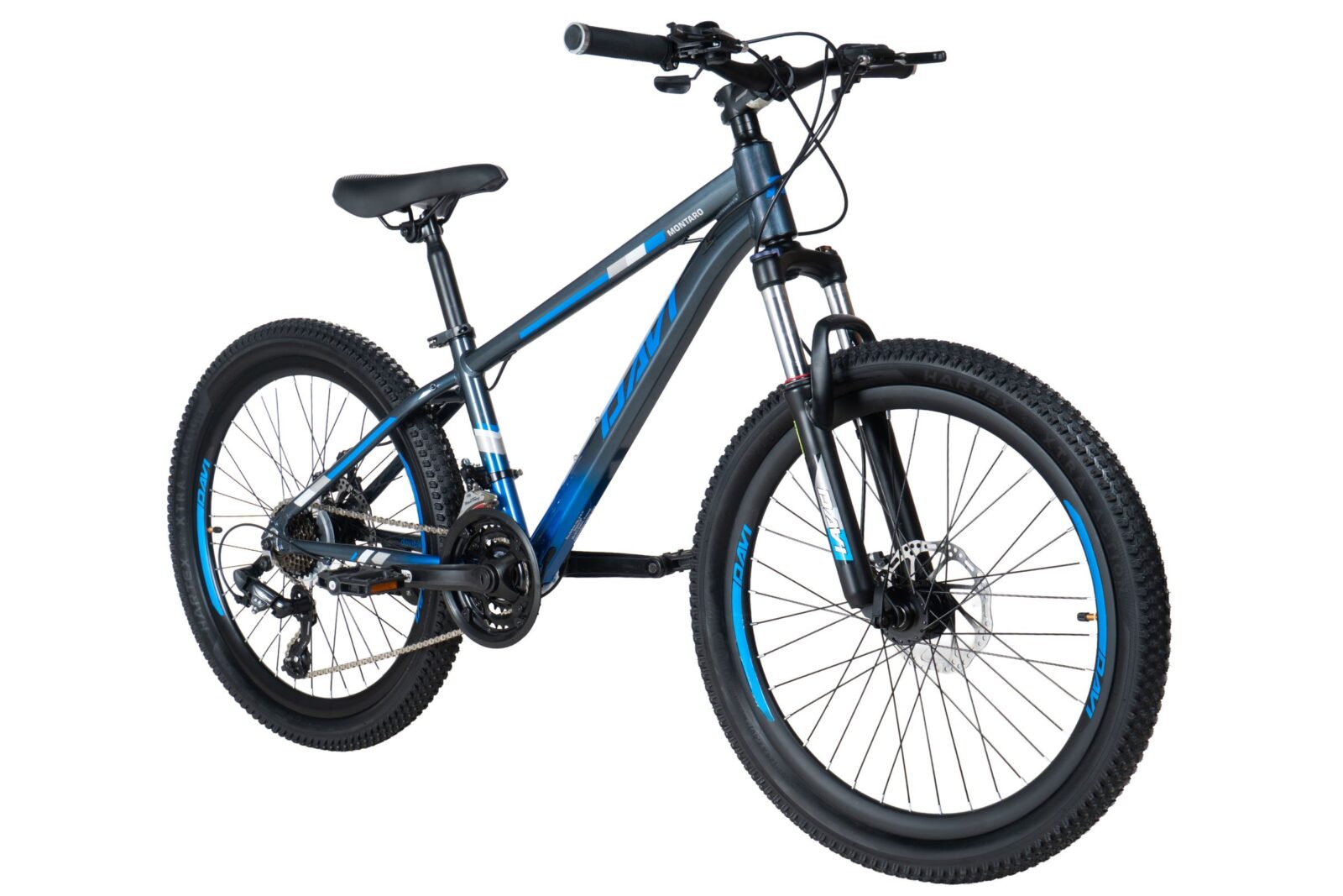 bicicleta copii davi montaro aluminiu, 24", 130 160 cm, 21 viteze, gri/albastru