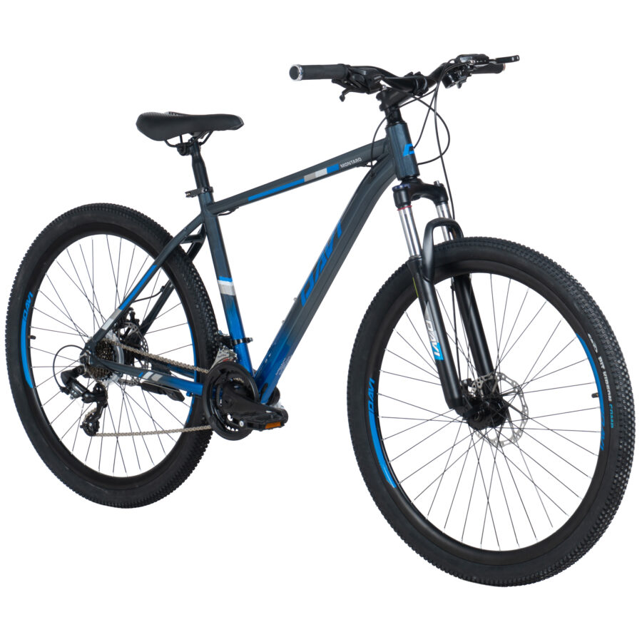 bicicleta mtb davi montaro aluminiu, 29", 170 195 cm, 21 viteze, gri/albastru