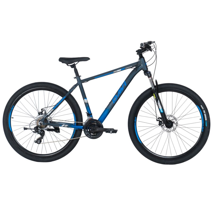 bicicleta mtb davi montaro aluminiu, 29", 170 195 cm, 21 viteze, gri/albastru