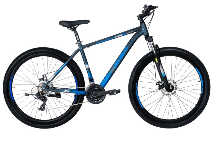 bicicleta mtb davi montaro aluminiu, 29", 170 195 cm, 21 viteze, gri/albastru