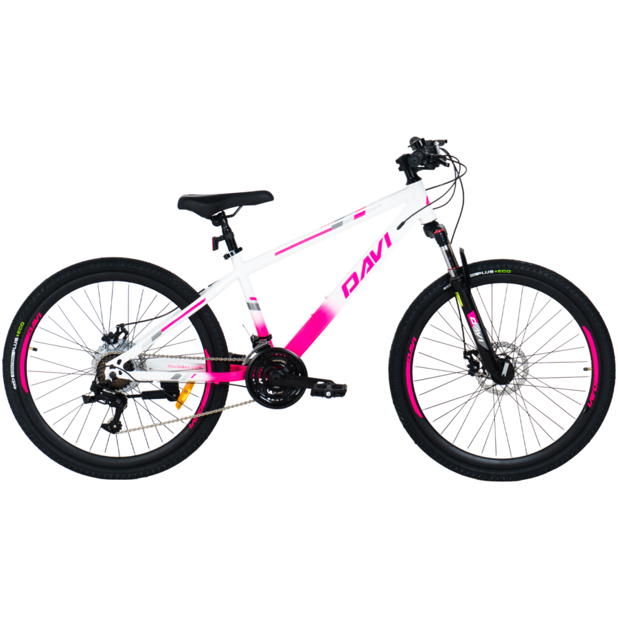 bicicleta copii davi bonita 24", 130 160 cm, 21 viteze, roz