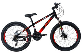 Bicicleta copii Davi Terrano 24", 130-160 cm, 21 viteze, Rosu/Negru - Outlet