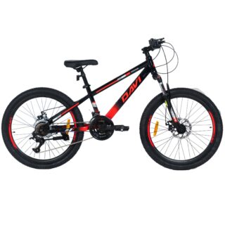 Bicicleta copii Davi Terrano 24", 130-160 cm, 21 viteze, Rosu/Negru