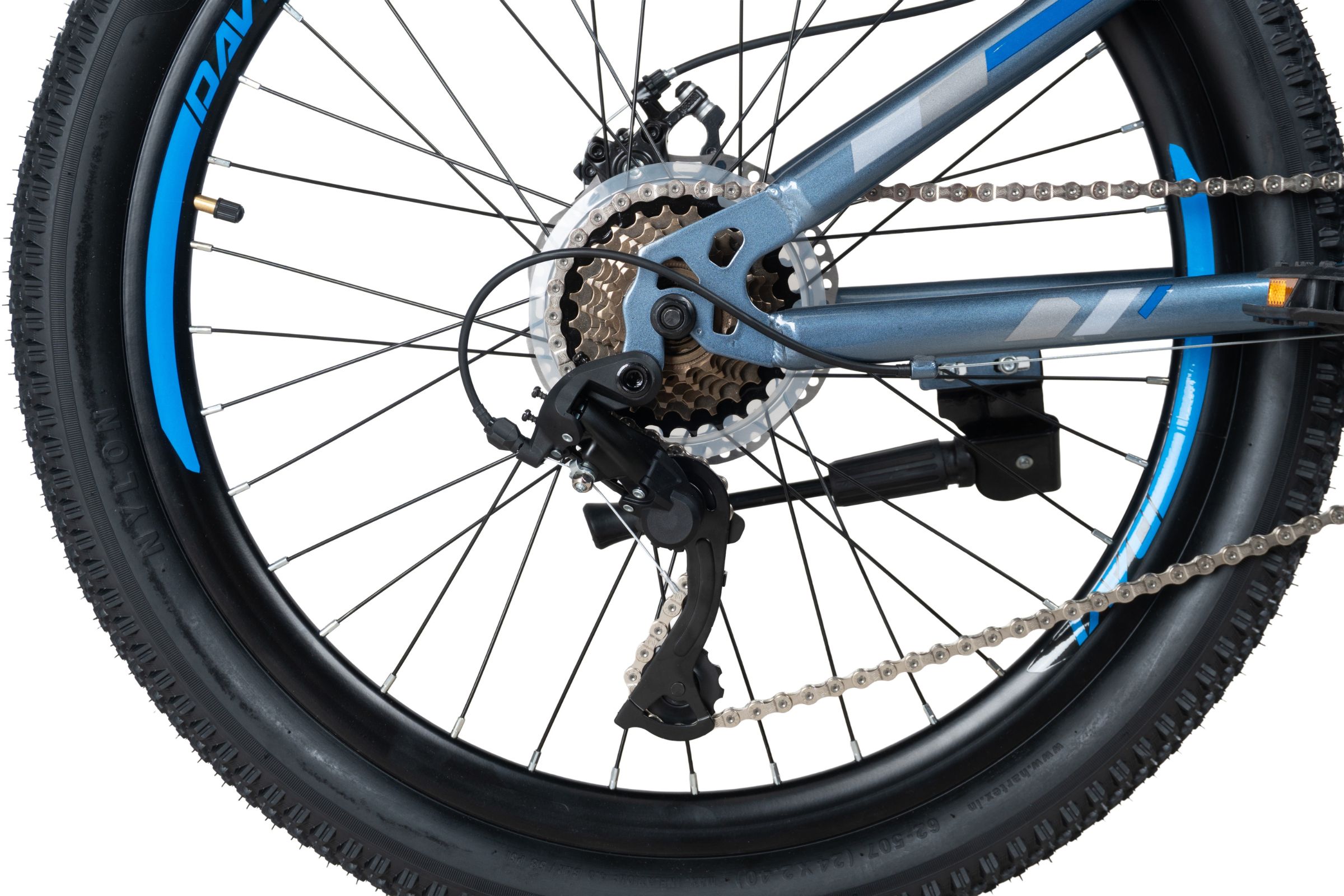 bicicleta copii davi terrano 24", 130 160 cm, 21 viteze, gri/albastru