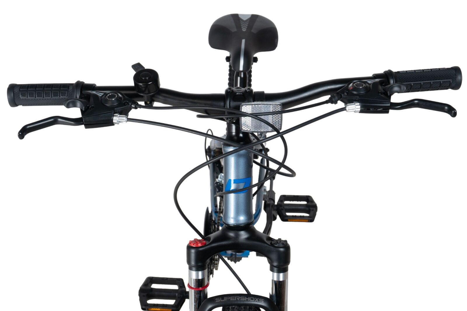 bicicleta copii davi terrano 24", 130 160 cm, 21 viteze, gri/albastru