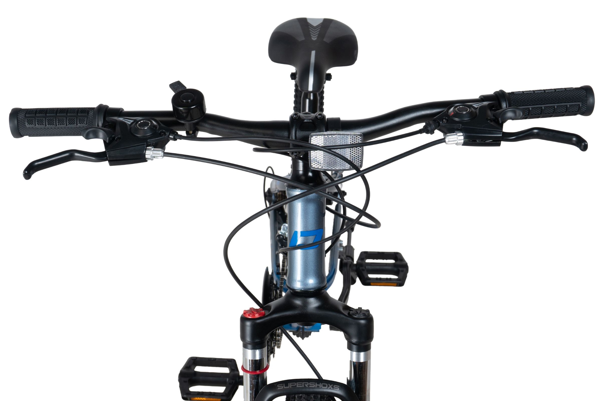 bicicleta copii davi terrano 24", 130 160 cm, 21 viteze, gri/albastru