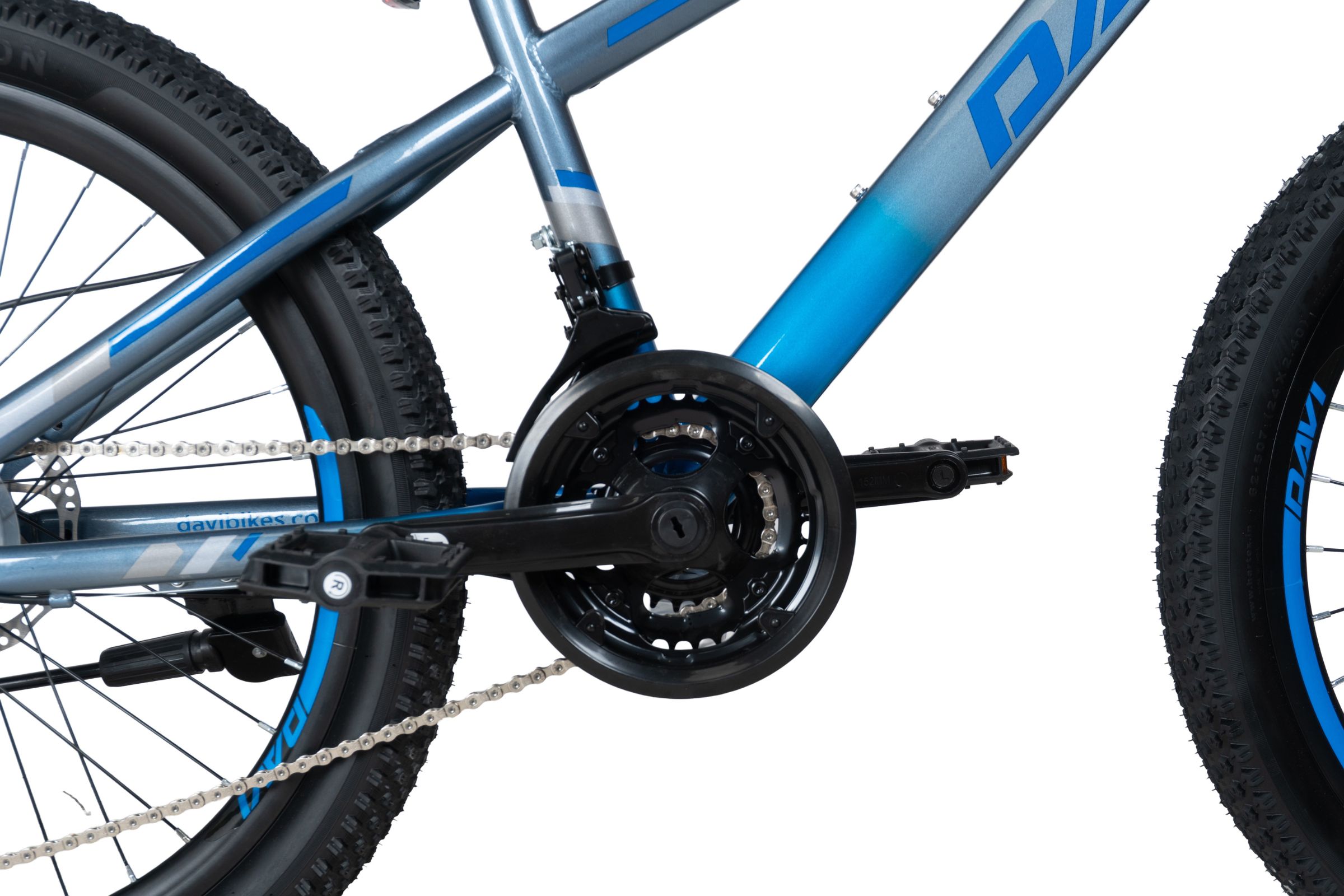 bicicleta copii davi terrano 24", 130 160 cm, 21 viteze, gri/albastru