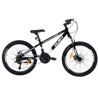 Bicicleta copii Davi Terrano 24", 130-160 cm, 21 viteze, Negru/Alb