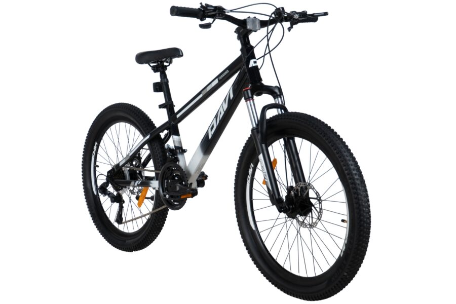 bicicleta copii davi terrano 24", 130 160 cm, 21 viteze, negru/alb