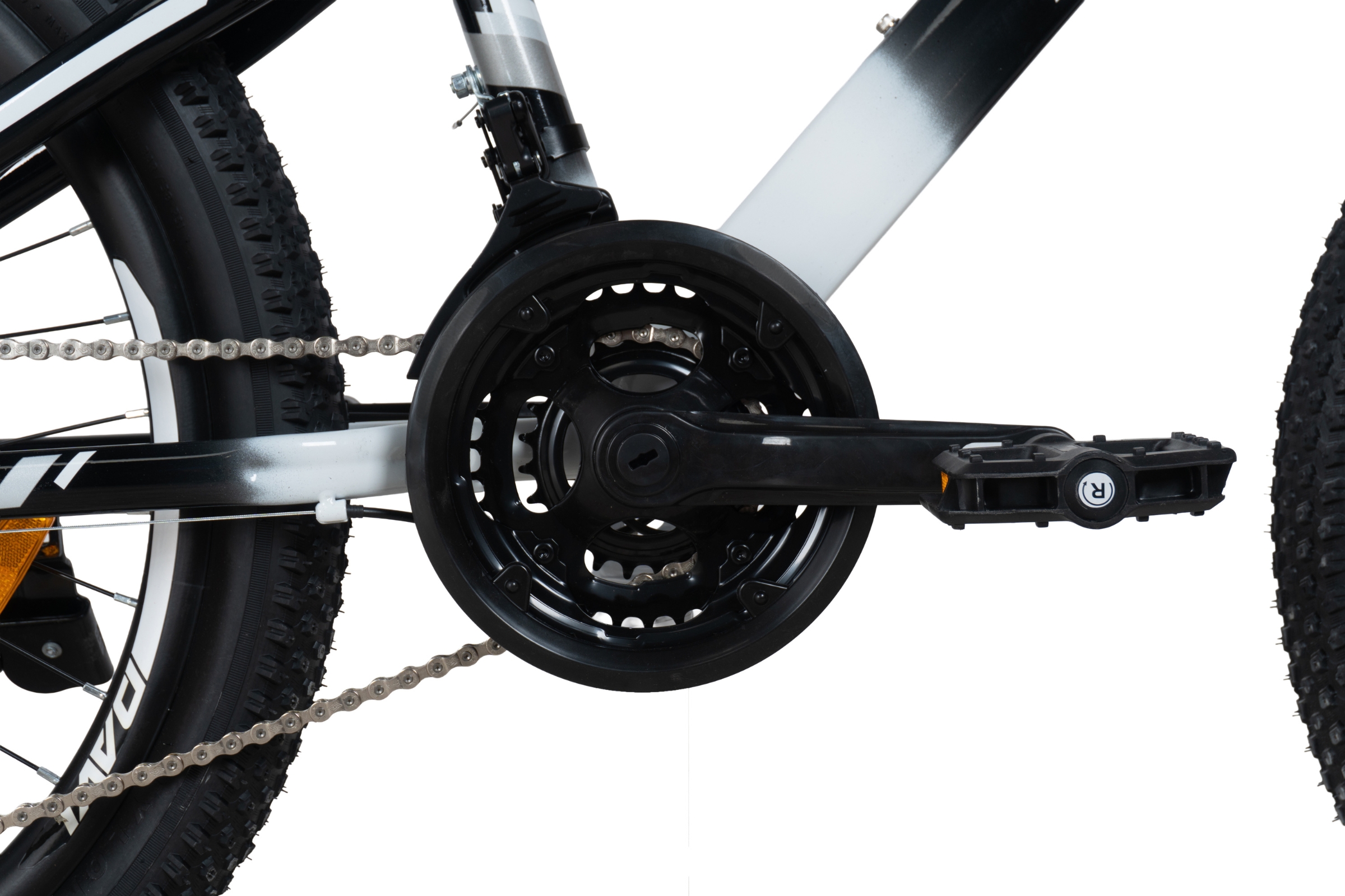 bicicleta copii davi terrano 24", 130 160 cm, 21 viteze, negru/alb