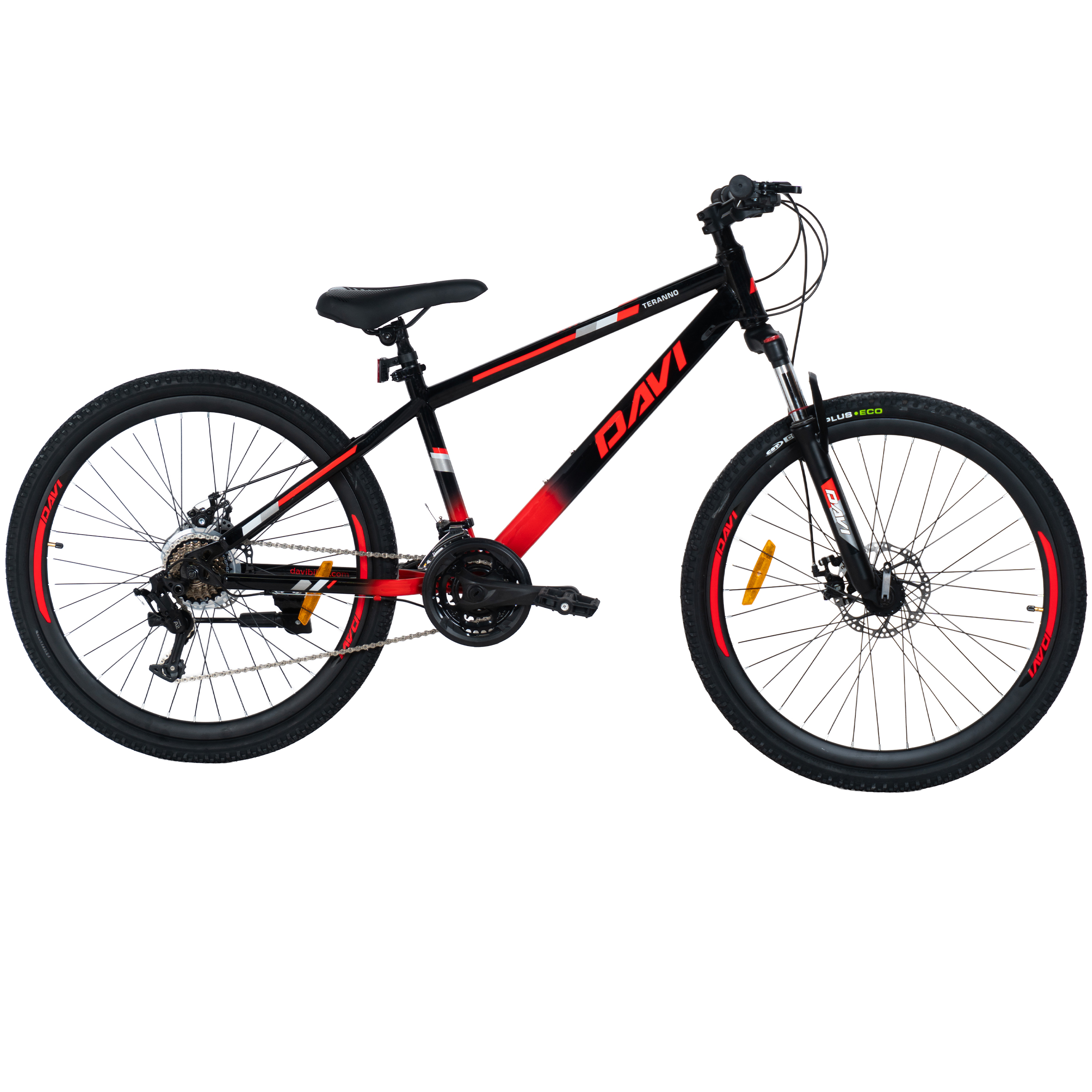bicicleta mtb davi terrano 26", 145 170 cm, 21 viteze, rosu/negru