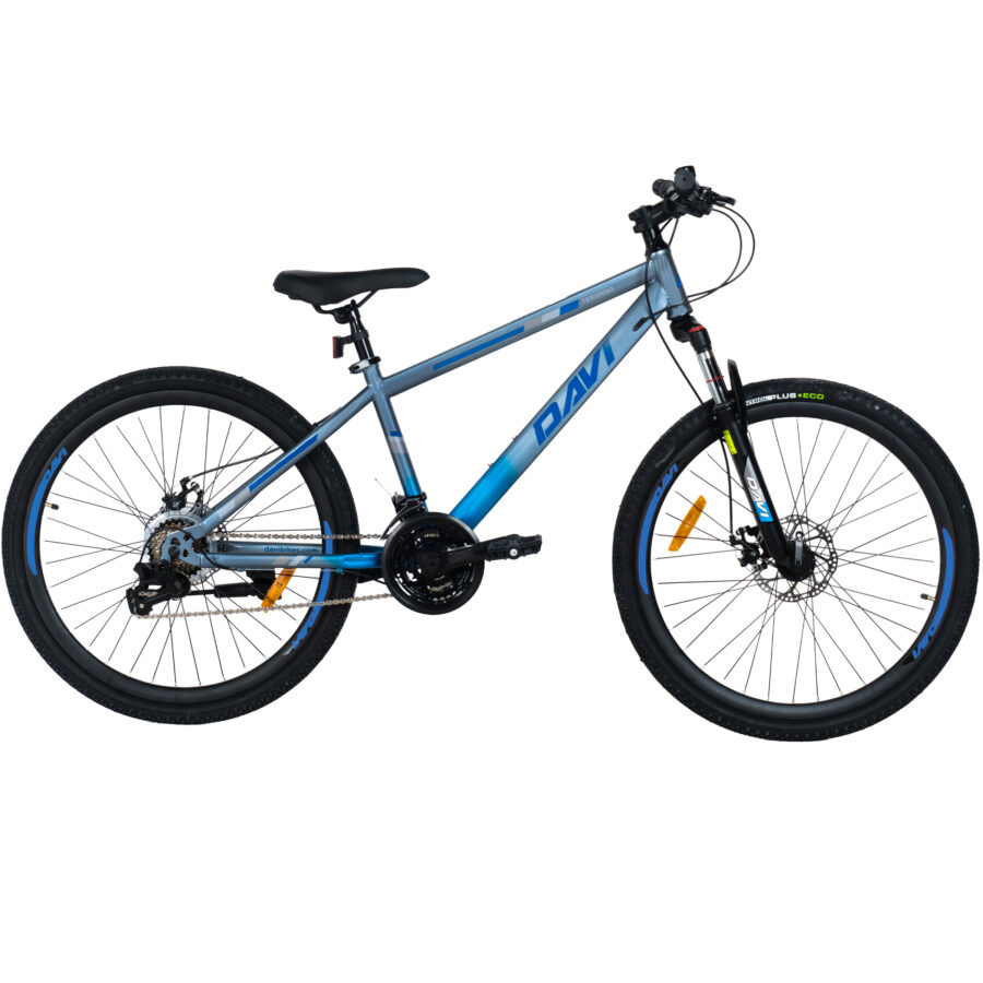 bicicleta mtb davi terrano 26", 145 170 cm, 21 viteze, gri/albastru