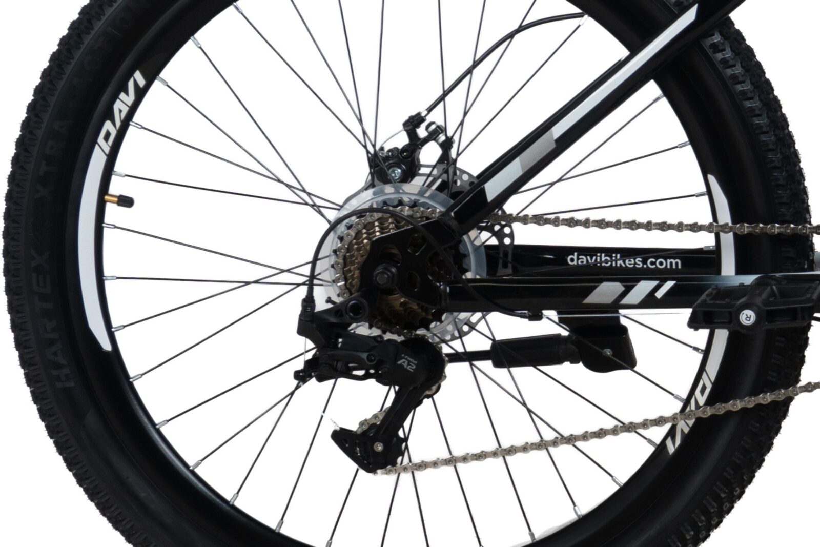 bicicleta mtb davi terrano 26", 145 170 cm, 21 viteze, negru/alb