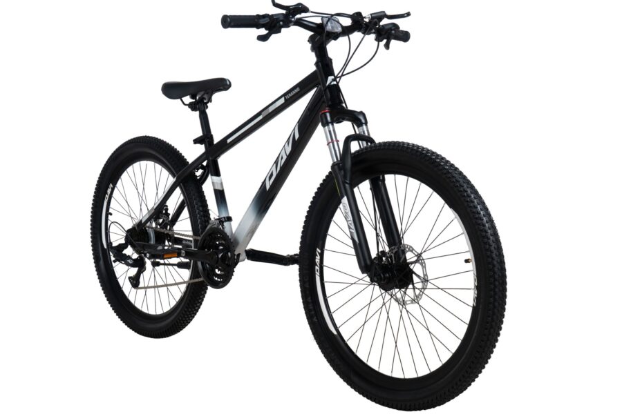 bicicleta mtb davi terrano 26", 145 170 cm, 21 viteze, negru/alb