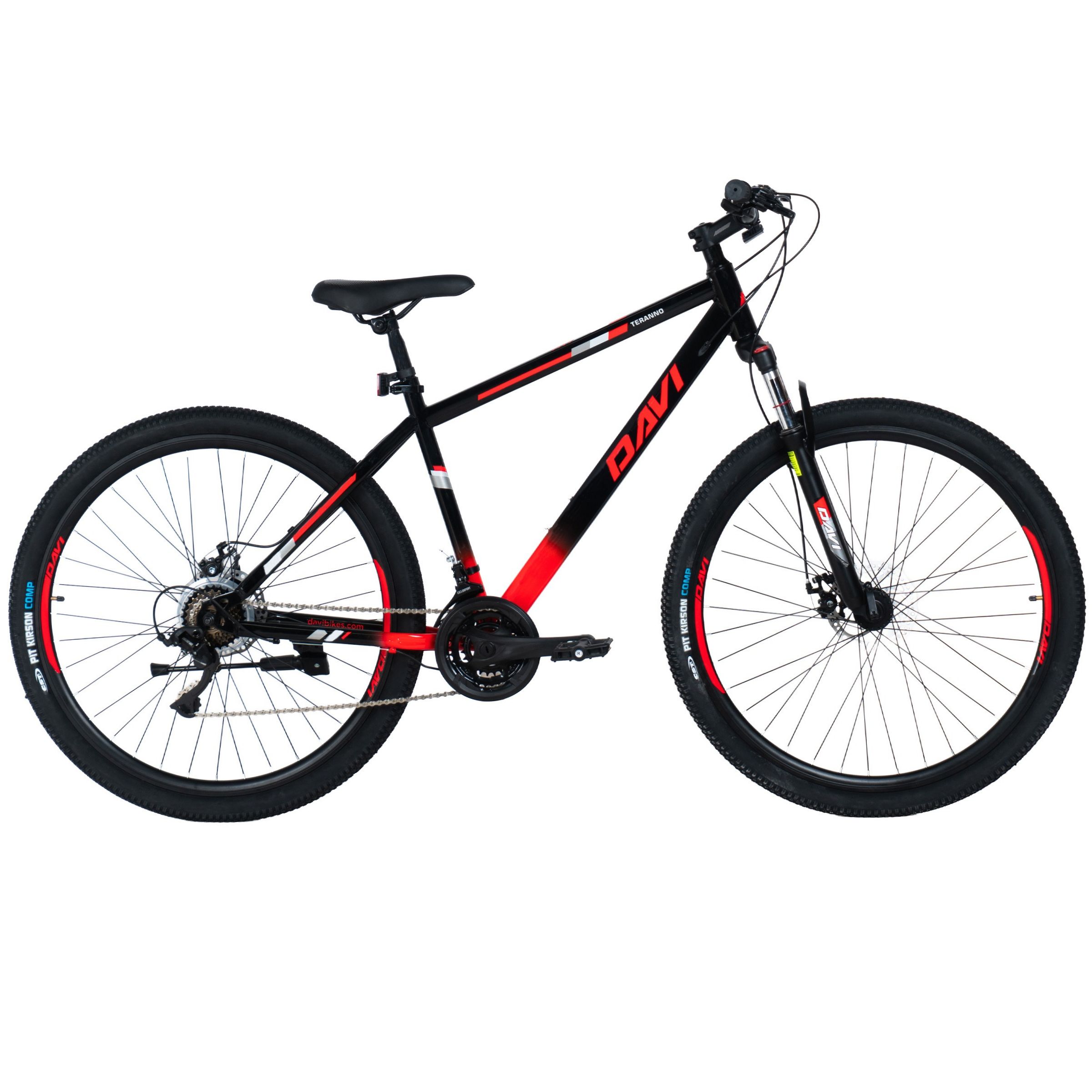 Bicicleta MTB Davi Terrano 29", 170-195 cm, 21 viteze, Negru/Rosu