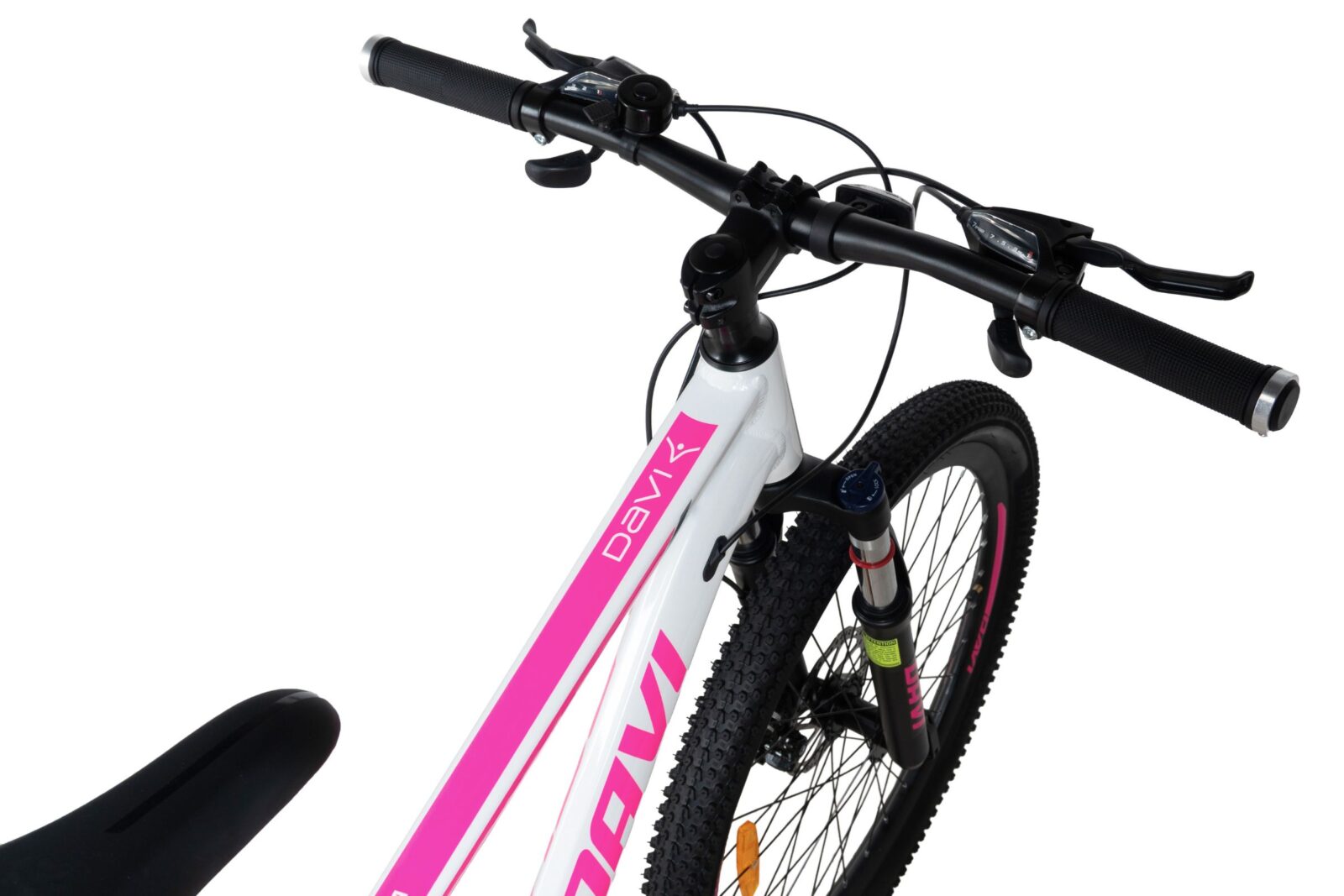 bicicleta mtb davi bella aluminiu, 26", 145 170 cm, 21 viteze, roz/alb