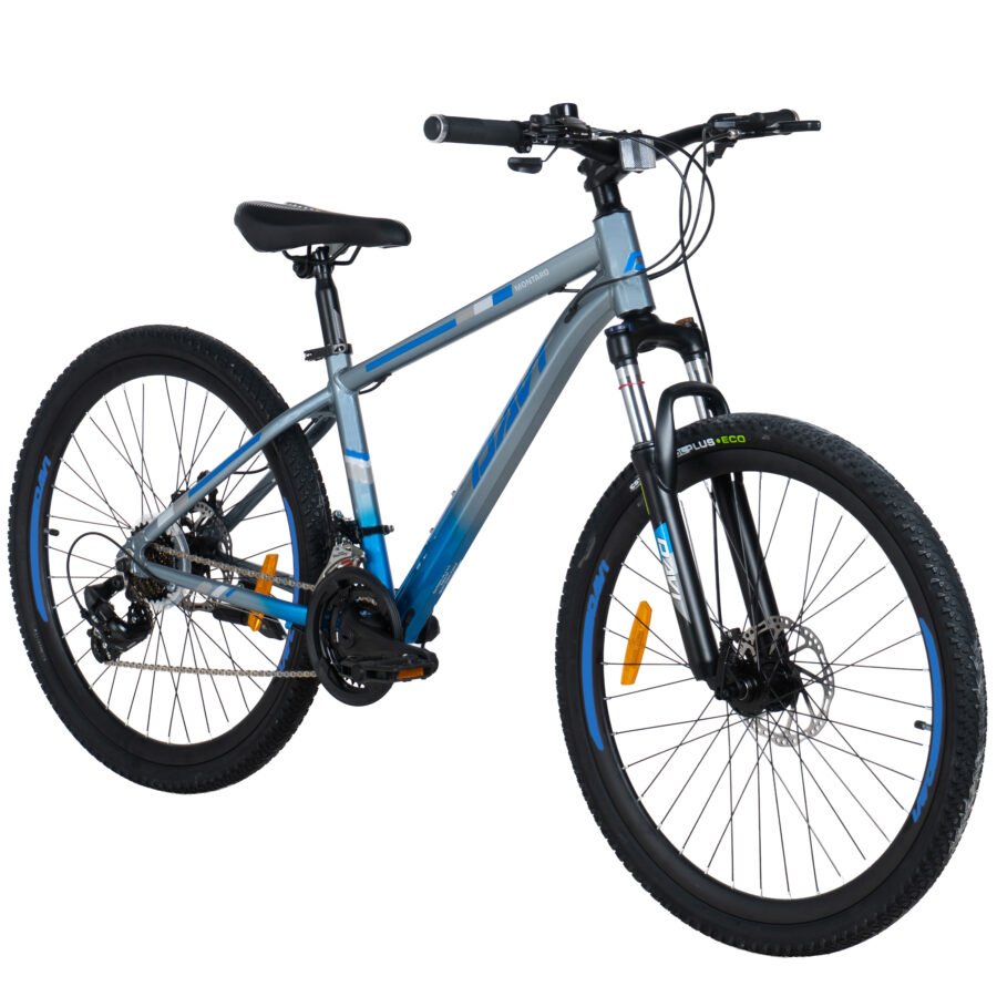 bicicleta mtb davi montaro aluminiu, 26", 145 170 cm, 21 viteze, gri/albastru