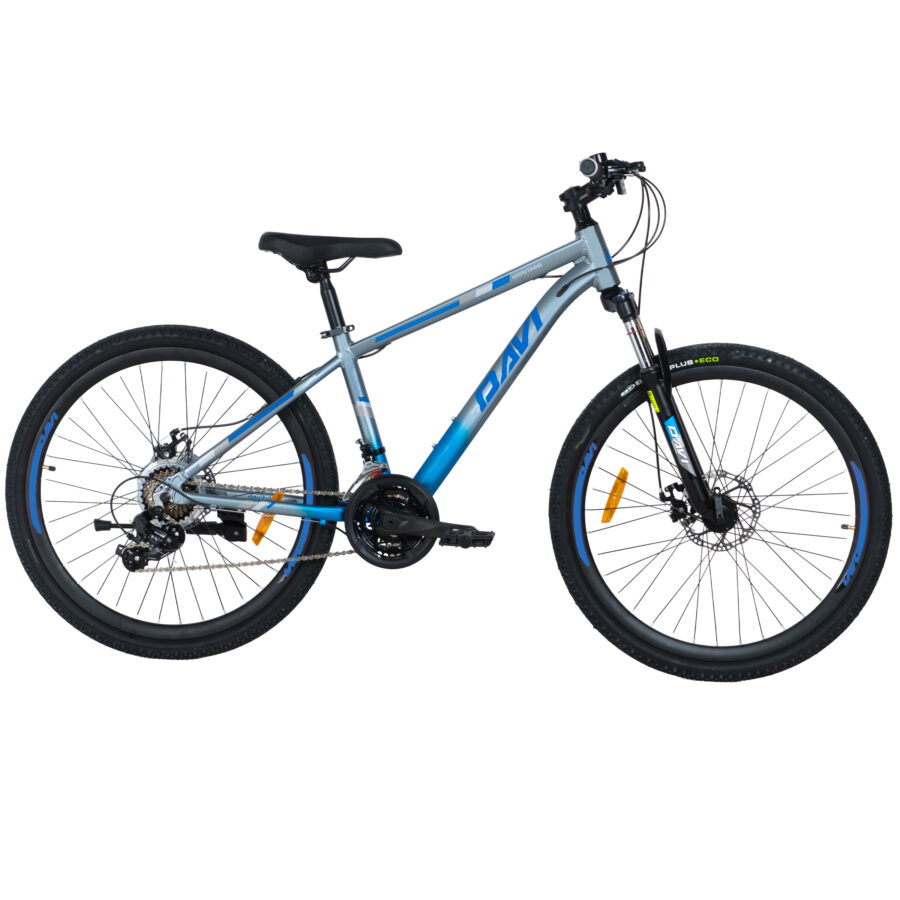 bicicleta mtb davi montaro aluminiu, 26", 145 170 cm, 21 viteze, gri/albastru